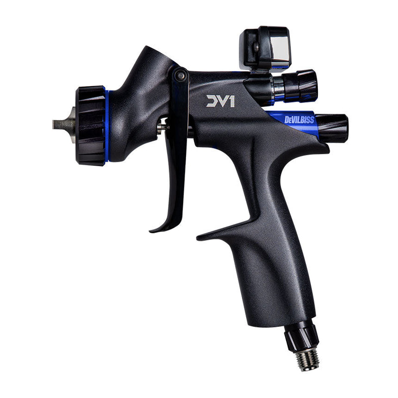 DeVilbiss DV1 704504 digital HVLP basecoat spray gun kit with 1.2, 1.3, and 1.4 mm nozzles