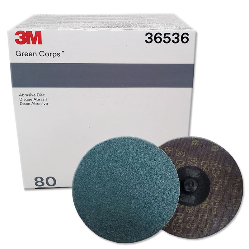3M 36536 80 grit Green Corps Roloc abrasive disc 3 inches, 25 pack
