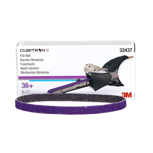 3M 33437 36 grit sanding file belts 10 pack (0.38in x 13in)