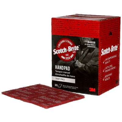 Scotch-Brite hand pad with packaging on a white background