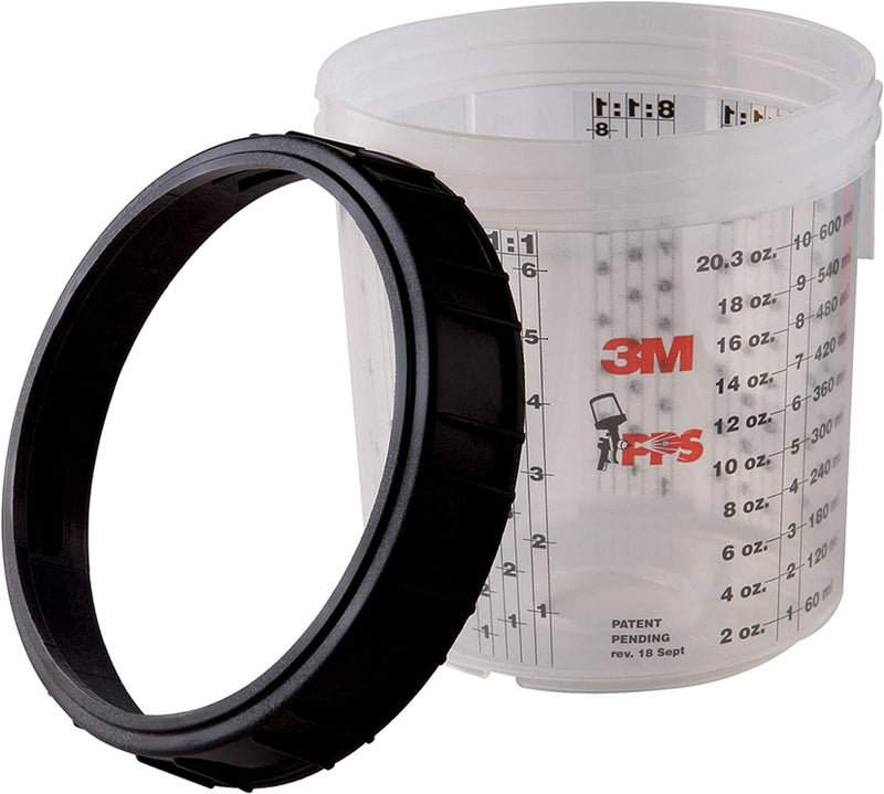 3M 16001 PPS mixing cup and collar standard 650 mL 22 oz 2 pack automotive paint prep system