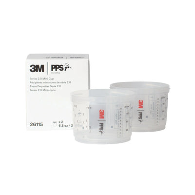 3M 26115 PPS 2.0 mini cups and collars 250 mL 8.5 oz 4 pack automotive paint prep system