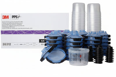 3M 26312 PPS 2.0 midi lids and liners 400 mL 13.5 oz 125 micron 50 pack automotive paint system