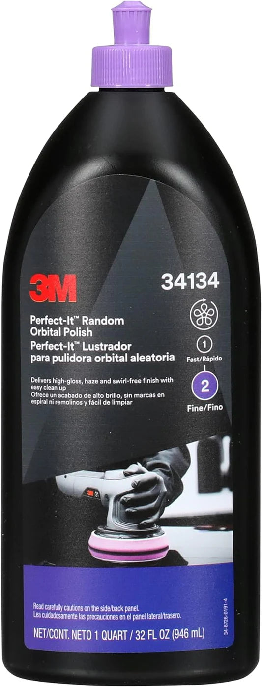 3M 34134 Perfect-It Random Orbital Polish quart bottle for automotive paint finishing