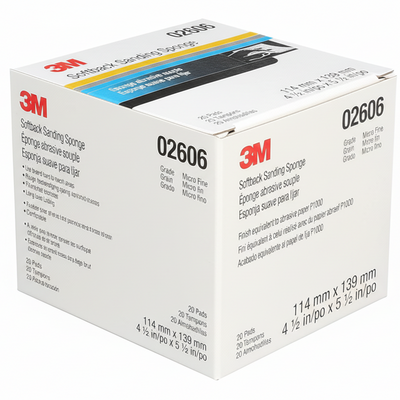 3M 02606 Softback Sanding Sponge Medium 4½ × 5½ for automotive surface preparation