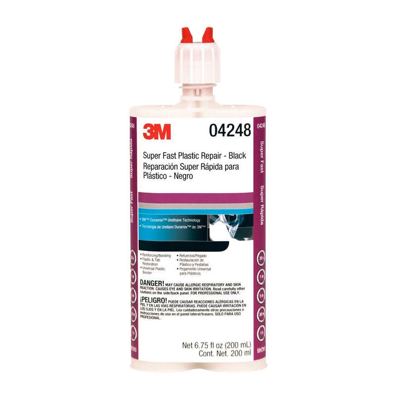 3M 04248 Duramix Super Fast Repair Adhesive 200 mL dual syringe cartridge clear/black for automotive repair