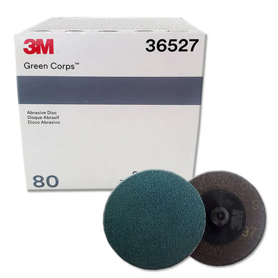 3M 36527 80 grit Green Corps Roloc abrasive disc 2 inches, 25 pack