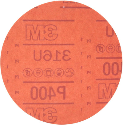 3M 1261 80 grit Hookit Red abrasive disc (6"), 50 pack