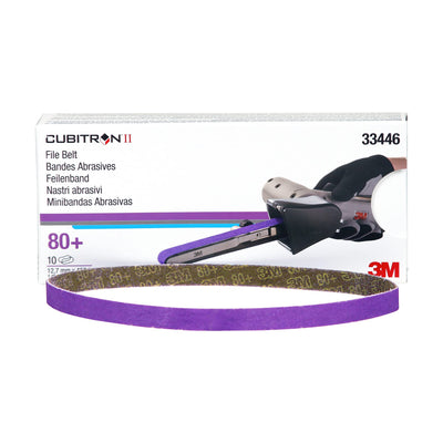 3M 33446 80 grit sanding file belts 10 pack (0.5in x 18in)