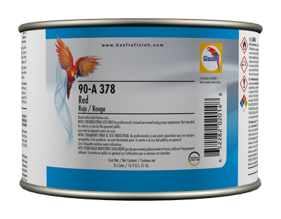 Can of paint with label and branding on a white background