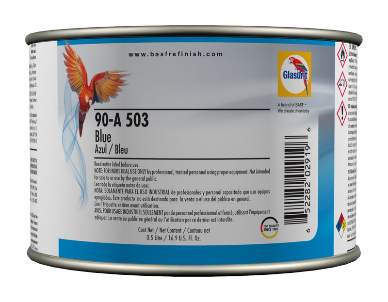 Can of Glasurit paint with label and branding