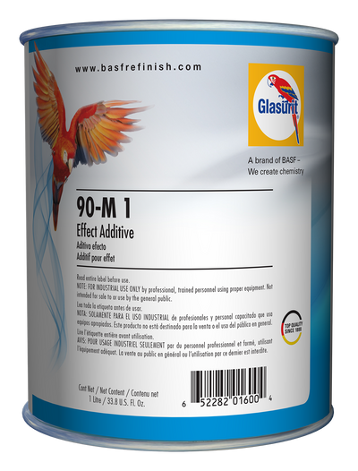 Glasurit paint can with branding and product details on a white background