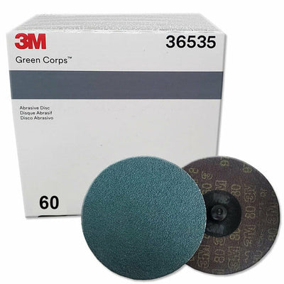 3M 36535 60 grit Green Corps Roloc abrasive disc 3 inches, 25 pack