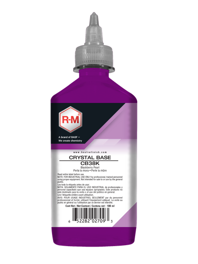 Purple bottle with a label featuring 'RM' branding on a white background