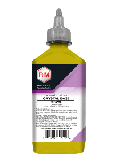 Bottle of RM Crystal Base CB73L on a white background