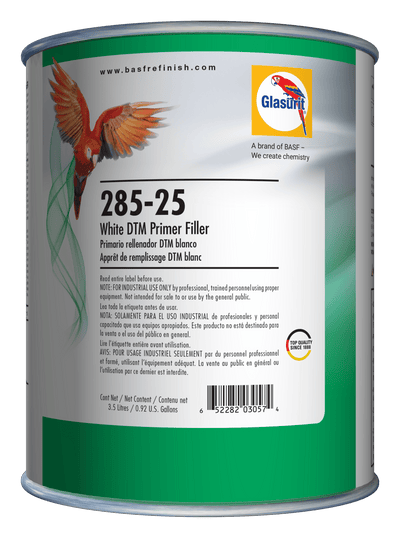 Glasurit 285-25 White DTM Primer gallon container for automotive refinishing