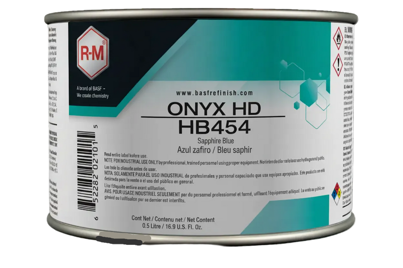 Can of ONYX HD HB454 paint with R-M branding on a white background