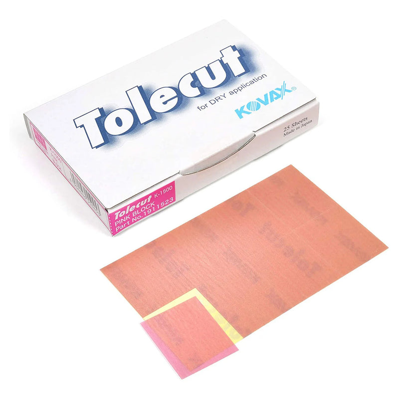 Kovax 1911523 – K - 1500 Grit Tolecut PSA 8 - Cut Block Sanding Sheet (70 x 114 mm, 25 Pcs) - A&F Auto Paint