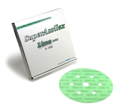 Kovax 1932547 – K - 1000 Grit Super Assilex Flexible Dry Sanding Disc 7 - Hole (6 in, 25 Pcs) - A&F Auto Paint