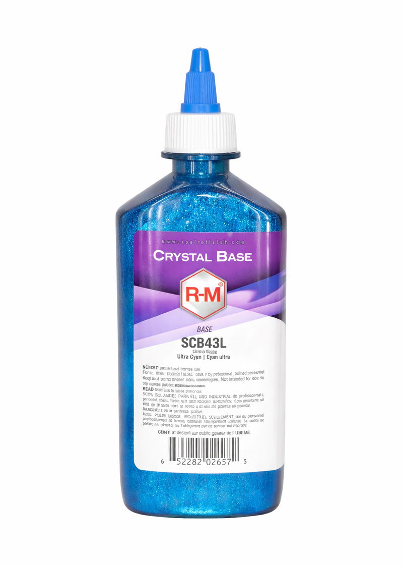 Bottle of RM Crystal Base on a white background