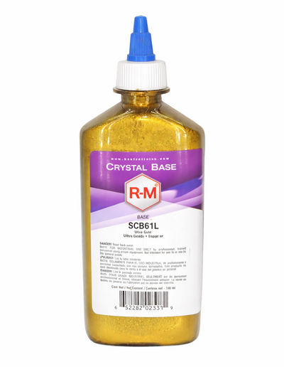 Bottle of RM Crystal Base on a white background