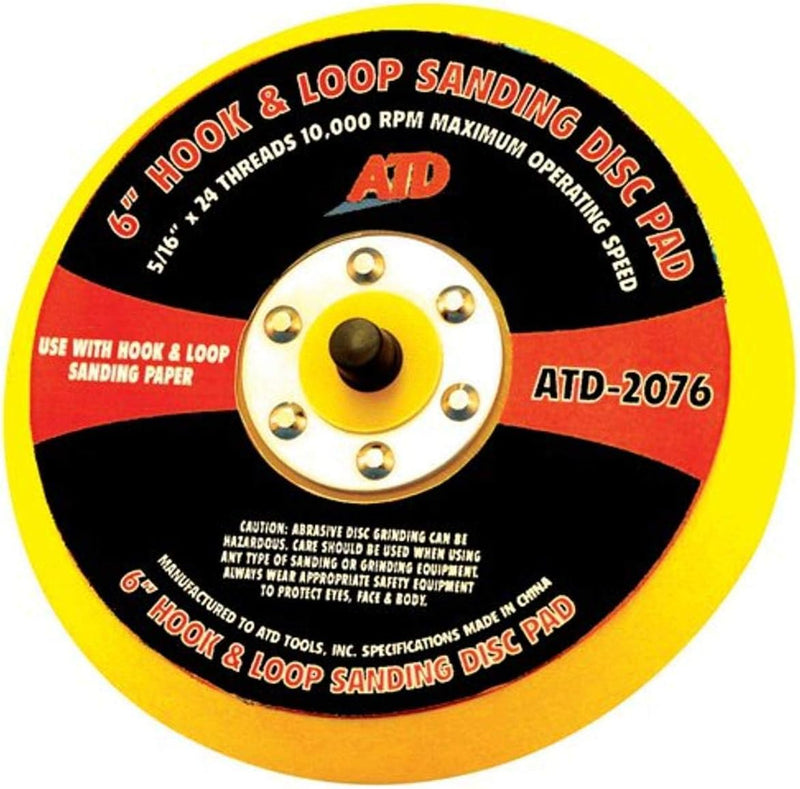 ATD 2076 6 inch hook & loop quick change sanding disc pad