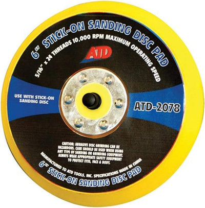 ATD 2078 6 inch stick on sanding disc pad for PSA sanding discs