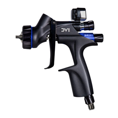 DeVilbiss DV1 704504 digital HVLP basecoat spray gun kit with 1.2, 1.3, and 1.4 mm nozzles