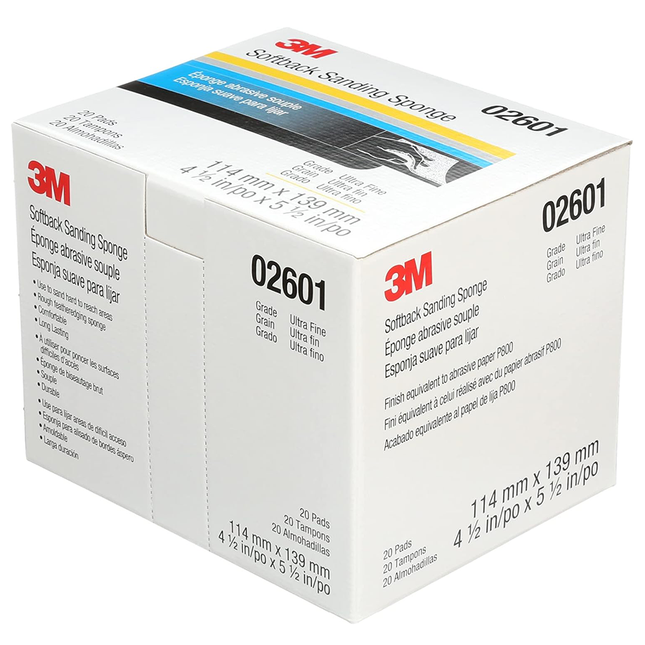 3M 02601 Softback Sanding Sponge Ultrafine 4½ × 5½ for automotive and surface finishing