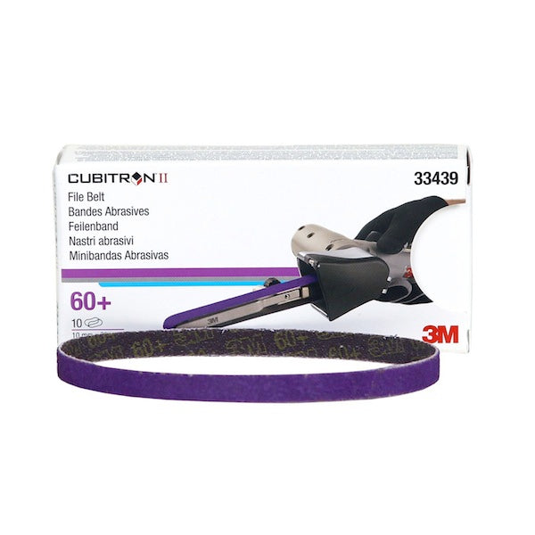 3M 33439 - 60 Grit Sanding File Belt (10 Pcs, 0.38in x 13in)