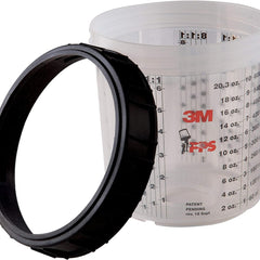 3M 16001 PPS mixing cup and collar standard 650 mL 22 oz 2 pack automotive paint prep system