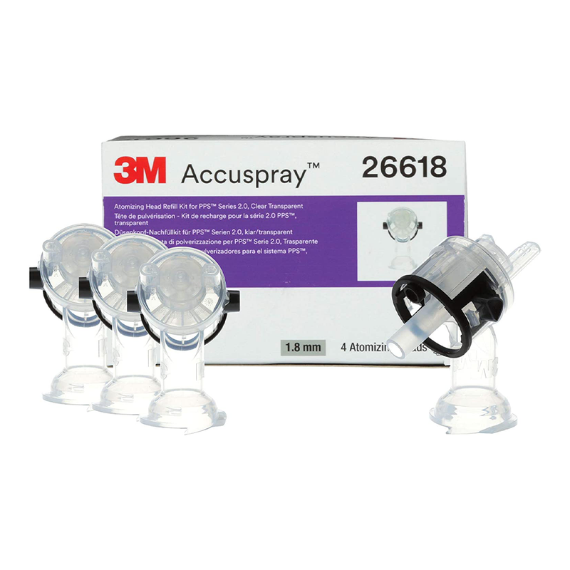 3M 26618 Accuspray™ atomizing head refill kit 1.8 mm spray gun tips 4 pack for automotive refinishing