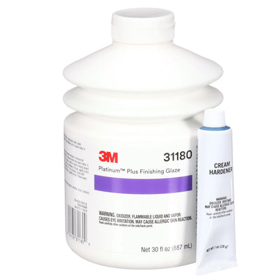 3M 31180 Platinum Plus Glaze 30 oz two-part finishing glaze for filling pinholes over body filler before primer