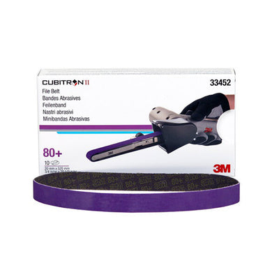 3M 33452 Cubitron II belt 3/4 inch x 20.5 inch 80 grit 10 pack ceramic abrasive sanding belts
