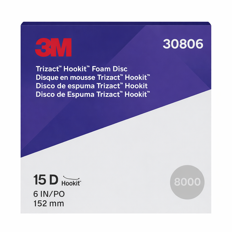 3M 30806 8000 grit Trizact Hookit foam disc 6 inch ultra-fine polishing abrasive