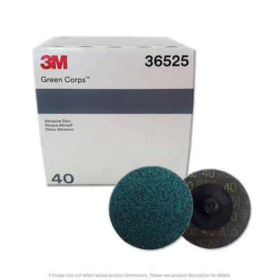 3M 36525 40 grit Green Corps Roloc abrasive disc 2 inches, 25 pack