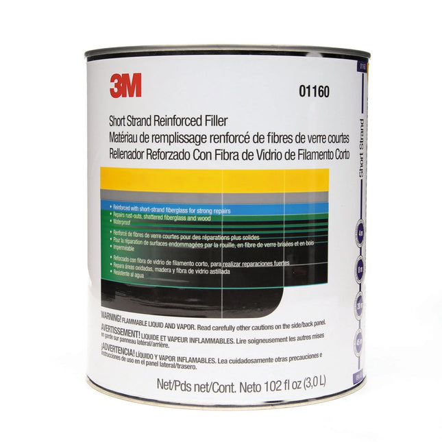 3M 01160 Short Strand Reinforced Filler 1 gallon container for automotive collision repair