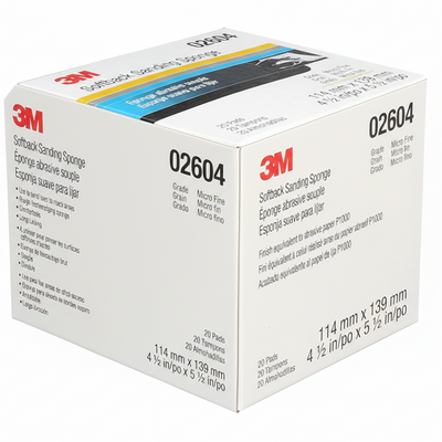 3M 02604 Softback Sanding Sponge Fine 4½ × 5½ for automotive surface preparation