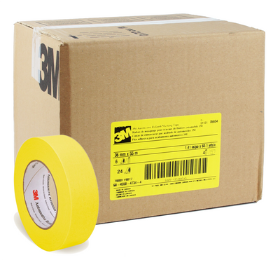 3M 06652 3/4" yellow automotive masking tape case of 48 rolls