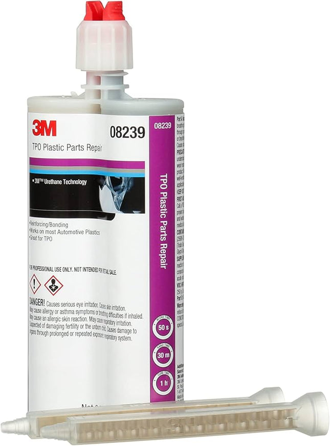 3M 08239 - Plastic Part Repair, 200 mL Cartridge, Paste, Black, 1 to 1.2, 50 Sec