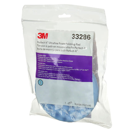 3M 33286 - Ultrafine Blue Foam Polishing Pad, Double-Sided (6in)