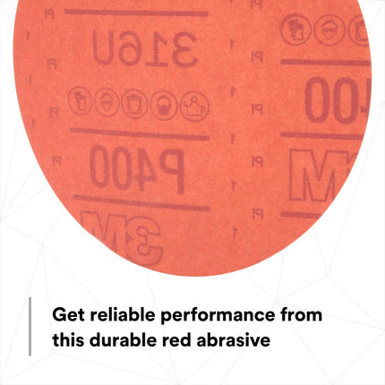 3M 1262 - 40 Grit 6" Hookit Red Abrasive Disc (50 Pcs, Velcro)