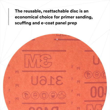 3M 1262 - 40 Grit 6" Hookit Red Abrasive Disc (50 Pcs, Velcro)