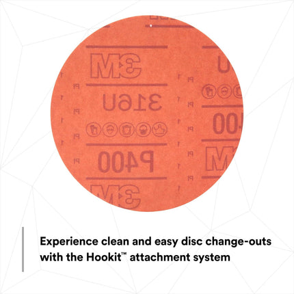 3M 1262 - 40 Grit 6" Hookit Red Abrasive Disc (50 Pcs, Velcro)