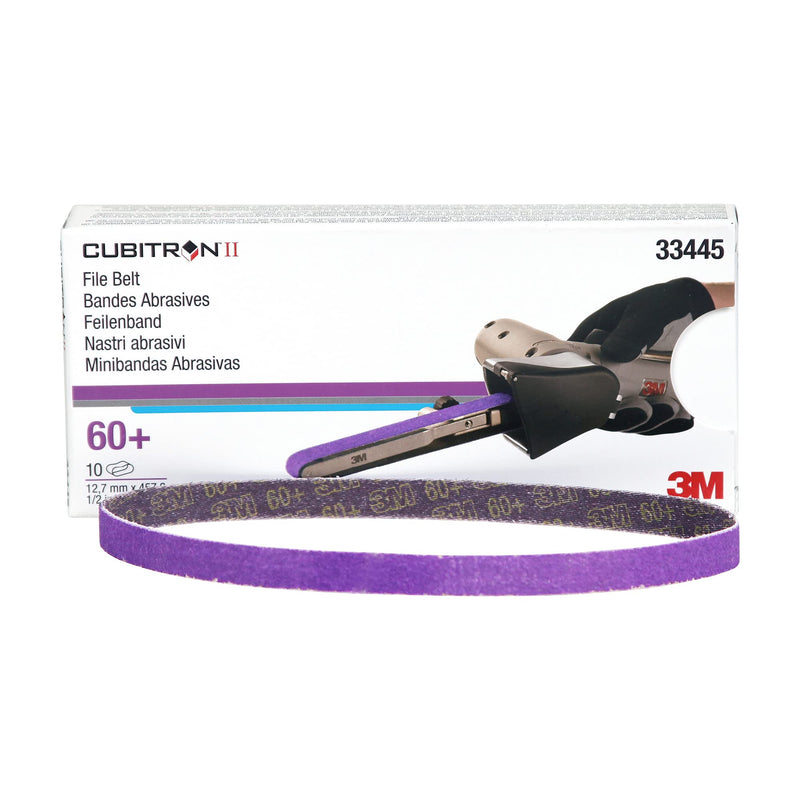 3M 33445 60 grit sanding file belts 10 pack (0.5in x 18in)