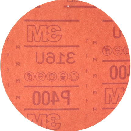3M 1262 - 40 Grit 6" Hookit Red Abrasive Disc (50 Pcs, Velcro)