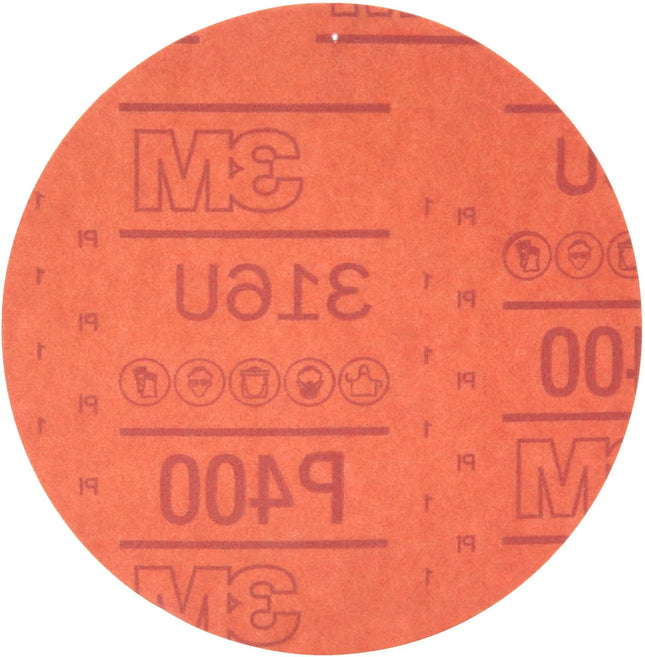 3M 1262 - 40 Grit 6" Hookit Red Abrasive Disc (50 Pcs, Velcro)