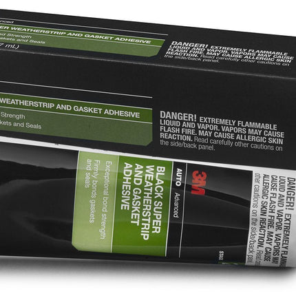 3M 08008 - Super Weatherstrip and Gasket Adhesive, 5 oz Tube, Paste, Black, 24 hr Curing