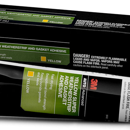 3M 08001 - Super Weatherstrip and Gasket Adhesive, 5 oz Tube, Paste, Yellow, 24 hr Curing