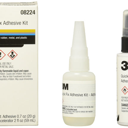 3M 08224 - Quick Fix Adhesive Kit (Adhesive 0.7oz, Accelerator 2oz)